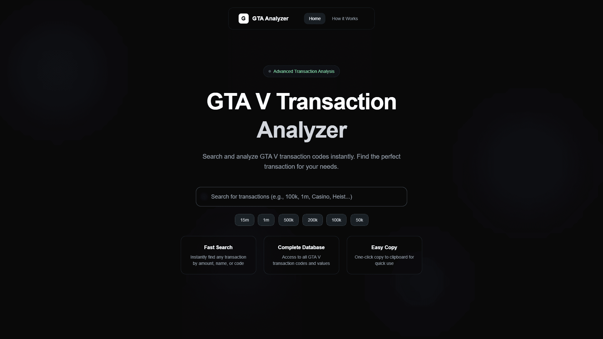 GTA V Transaction Analyser